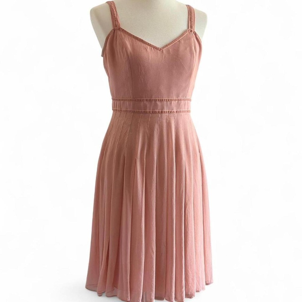 Adrianna Papell pink silk chiffon dress